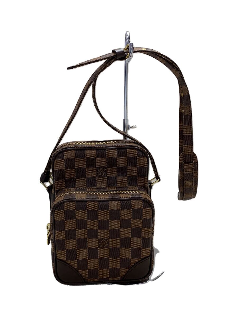 【中古】LOUIS VUITTON◆アマゾン_ダミエ・エベヌ_BRW/PVC/BRW【御徒面子】