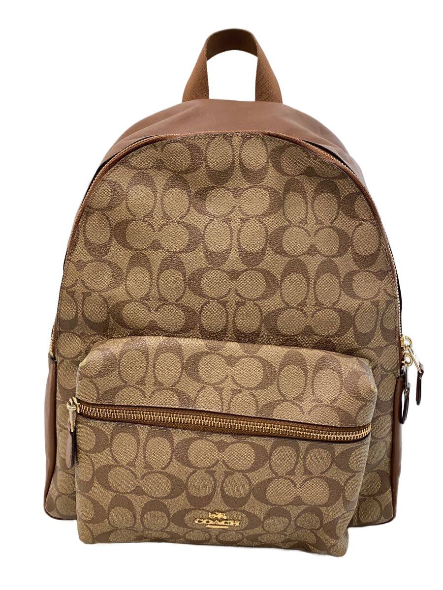 【中古】COACH◆背嚢_書き判_赤銅色/PVC/赤銅色【御徒面子】