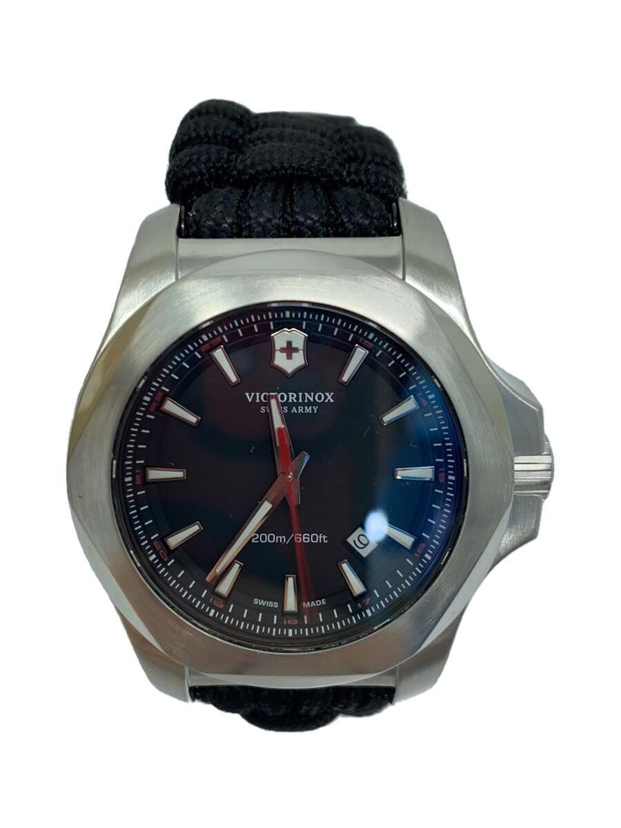 【中古】VICTORINOX◆石英ウオッチ/アナログ/ナイロン/BLK/BLK/SS/241726【服飾雑貨他】