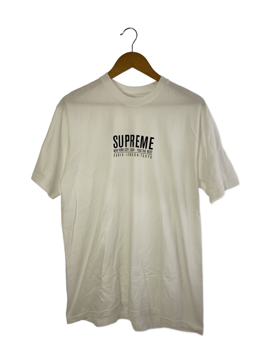 【中古】Supreme◆24SS/Paris Tee/プルオーバー/L/綿織物/WHT/刷り上げる//【メンズウェア】