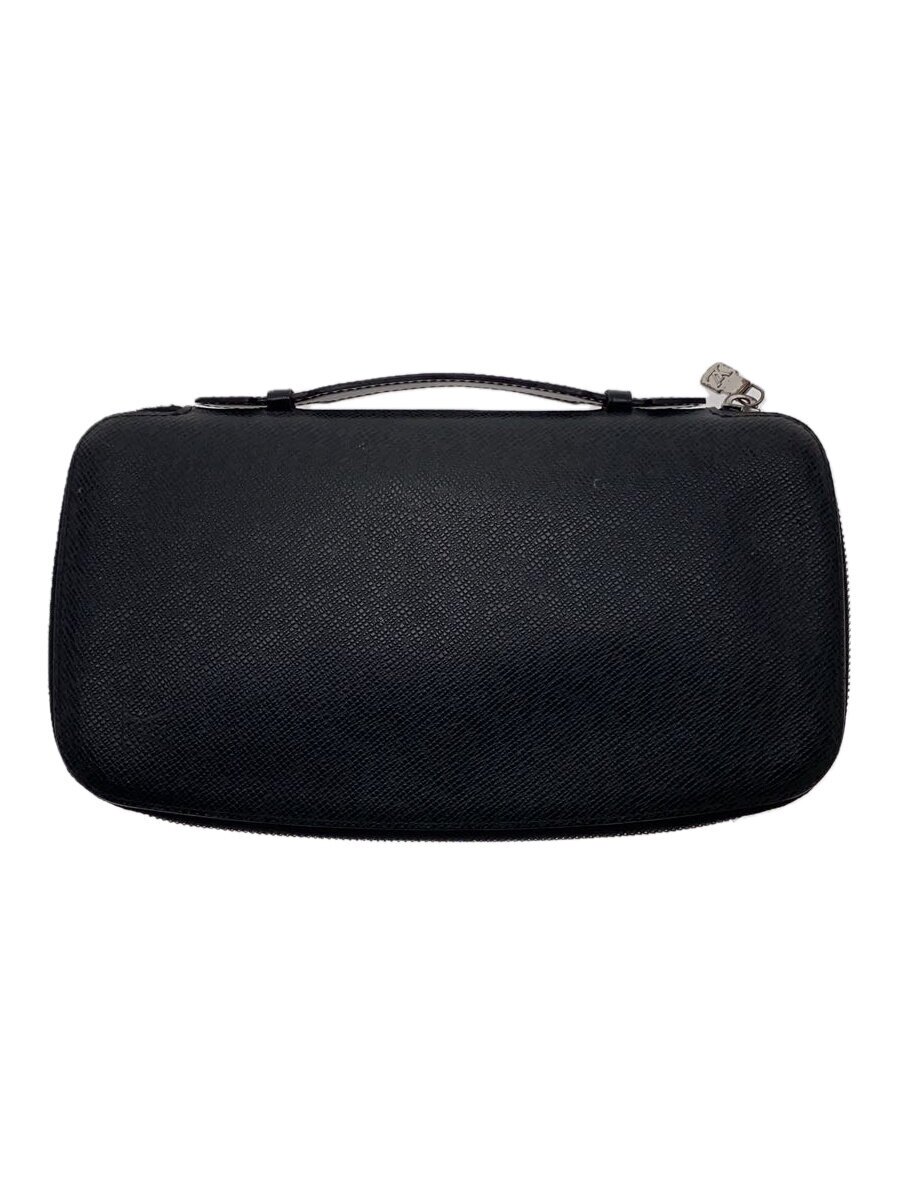 【中古】LOUIS VUITTON◆オーガナイザー・アトール_タイガ_BLK/レザー/BLK/メンズ【服飾雑貨他】