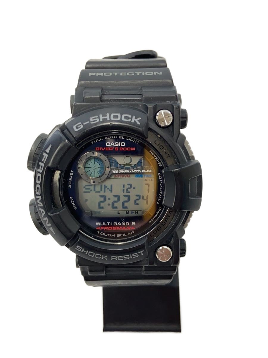 【中古】CASIO◆ソーラーウオッチ・G-SHOCK/デジタル/天然ゴム/BLK/BLK【服飾雑貨他】