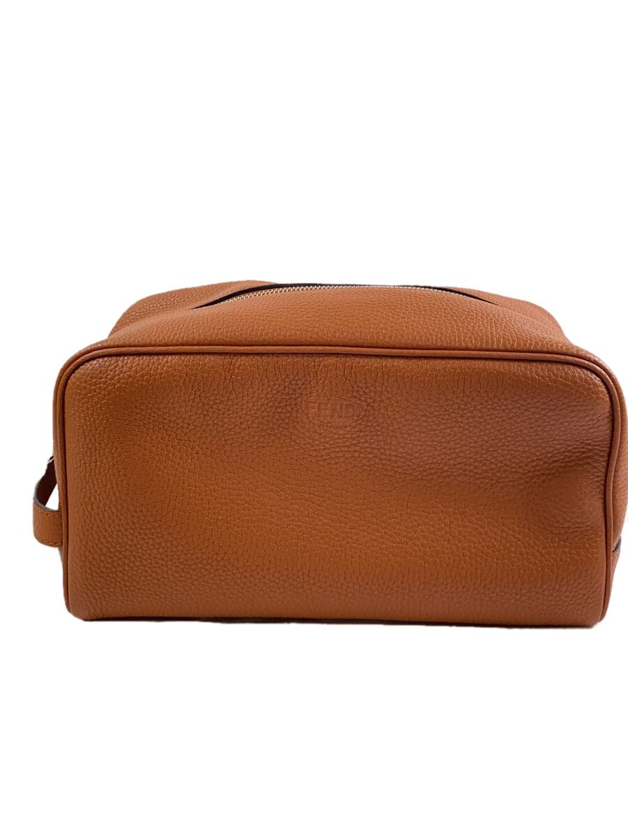 【中古】FENDI◆二番目御徒面子/なめし革/CML/無地/7AS378//【御徒面子】
