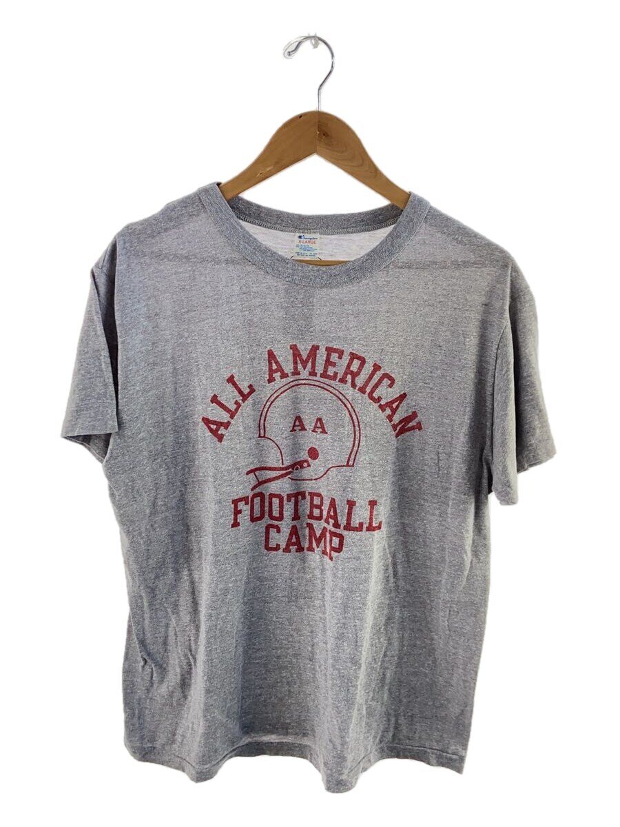 【中古】Champion◆USA製/80s/FOOTBALLCAMP TEE/XL/綿織物/GRY//【メンズウェア】