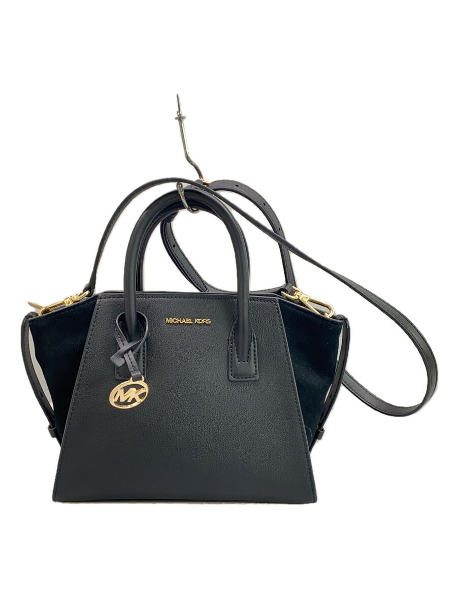 【中古】MICHAEL KORS◆2Wayショルダーバッグ/なめし革/BLK/無地/35F4G4VS1L【御徒面子】