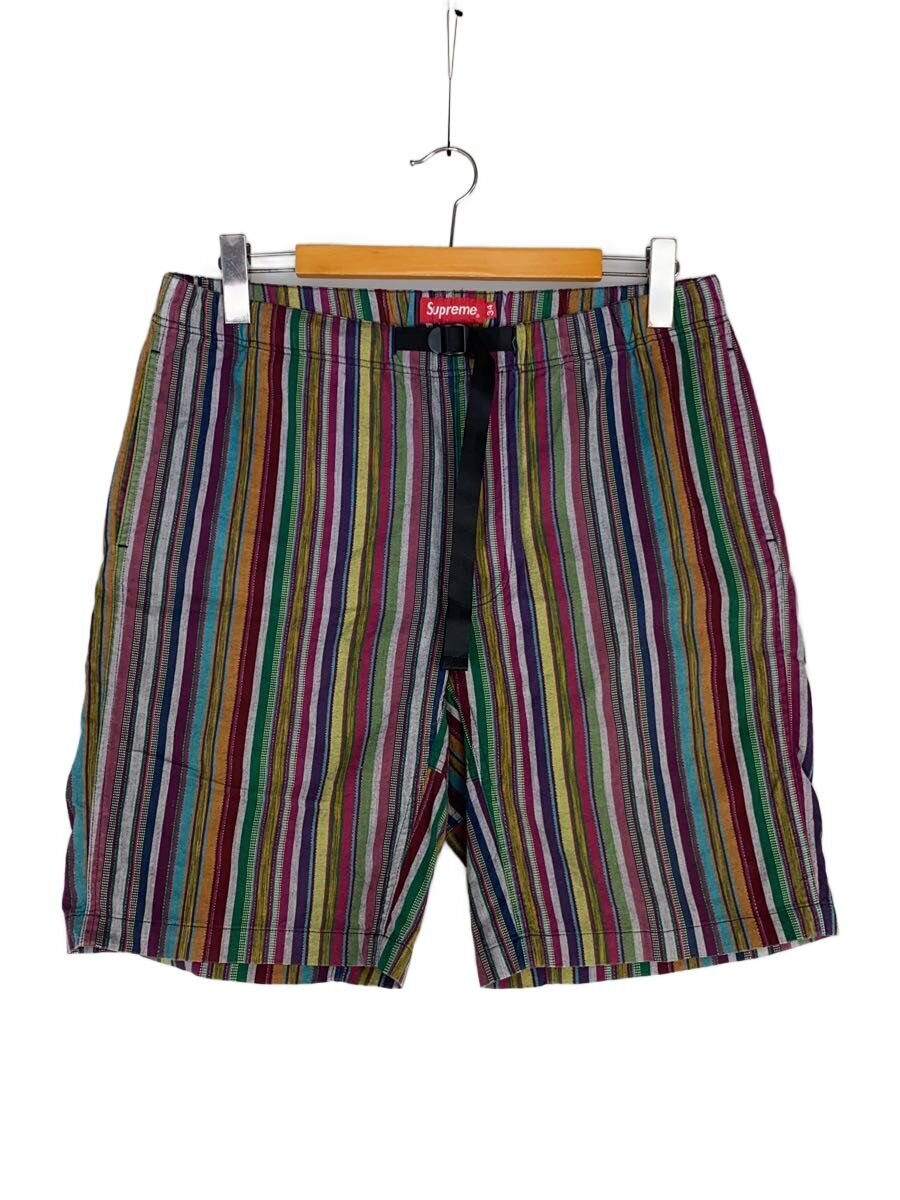 【中古】Supreme◆Striped Madras Belted Short/遊撃手ズボン下/34/綿織物/マルチ色つや/縞模様【メンズウェア】
