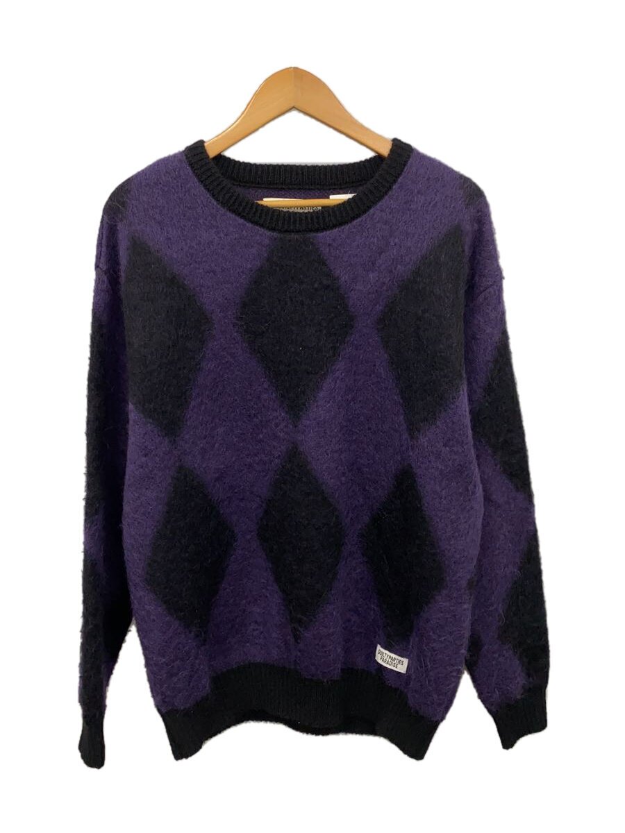 【中古】The Guilty Parties◆23FW/DIAMOND MOHAIR KNIT SWEATER/編み物・プルオーバー(朦々たる)/M/モヘヤ混/PUP【メンズウェア】