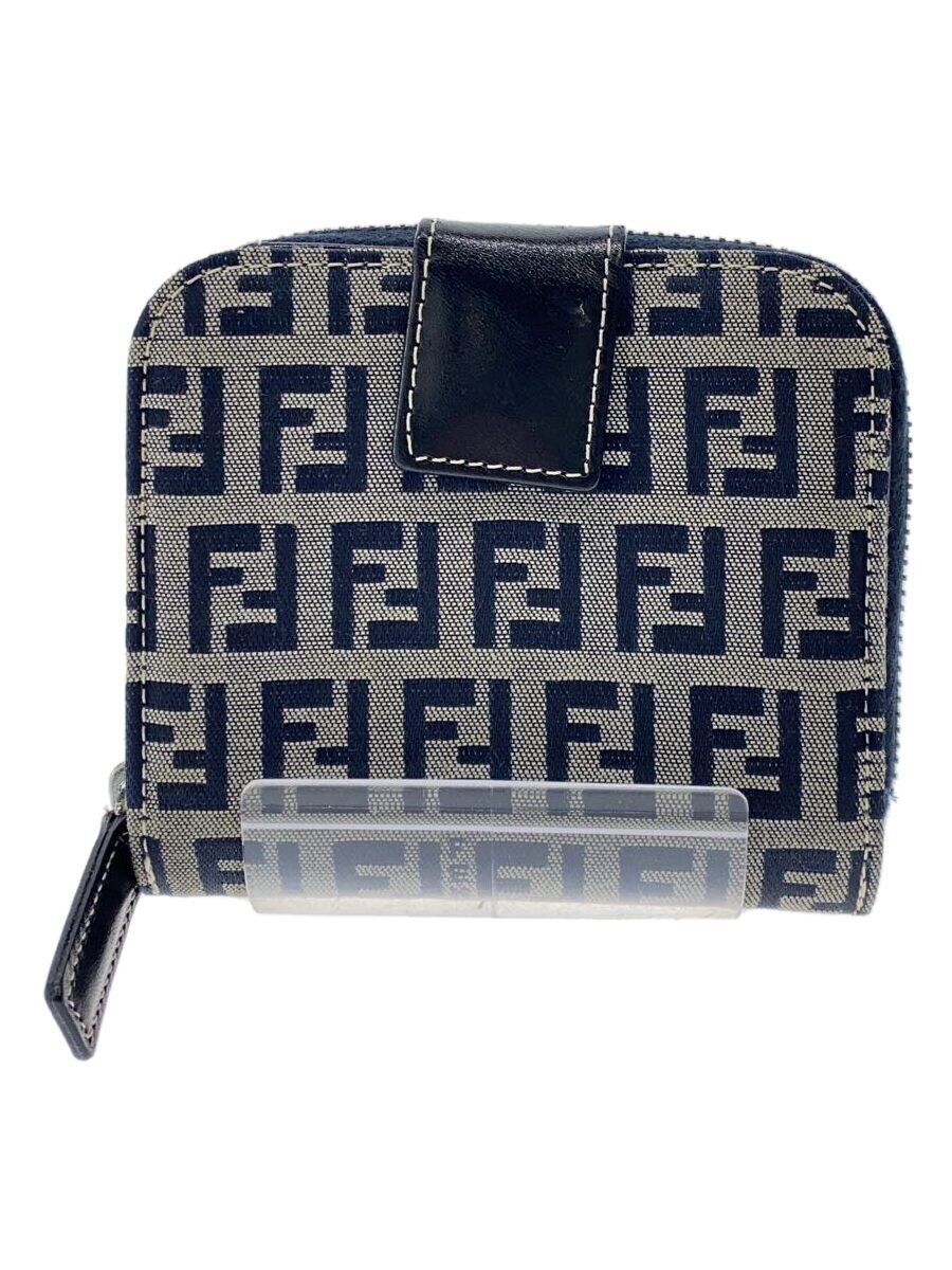 【中古】FENDI◆2つ折り財布/キャンバス/GRY/総柄/レディース【服飾雑貨他】|2nd STREET 店