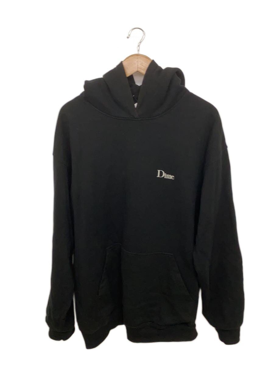 【中古】Dime◆パーカー/XL/綿織物/BLK/無地/色褪せ/汚れた状態有【メンズウェア】