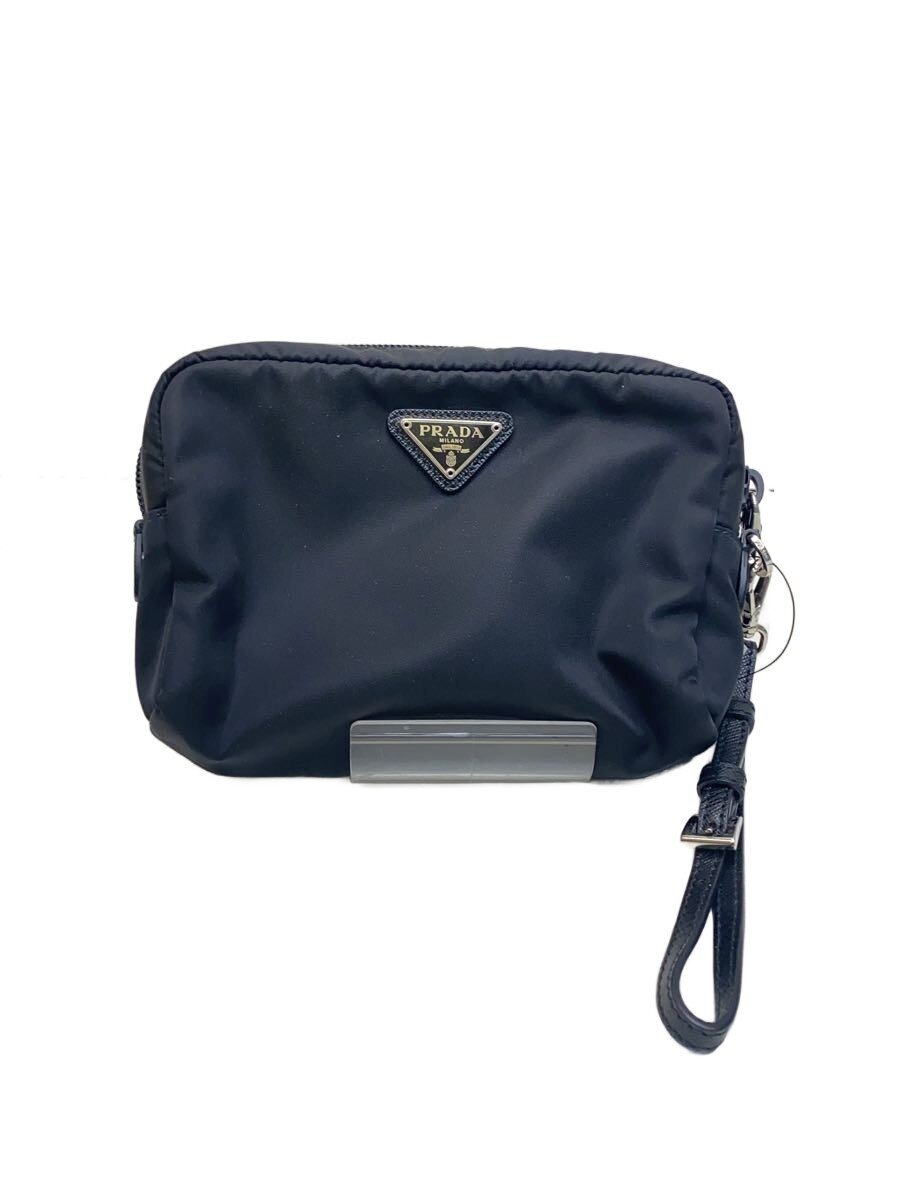 【中古】PRADA◆合財袋/ナイロン/BLK/1NE021【御徒面子】