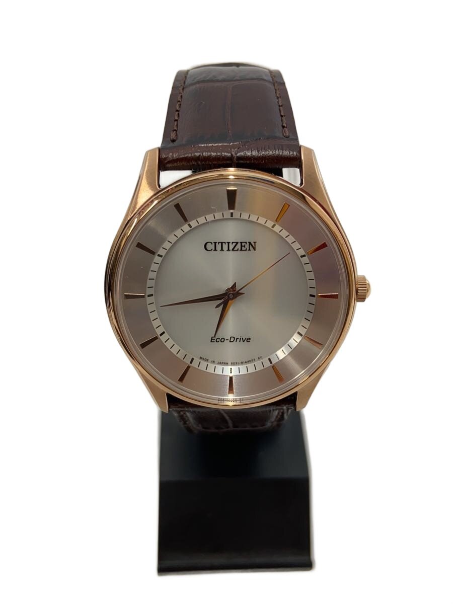 【中古】CITIZEN◆ソーラーウオッチ/アナログ/なめし革【服飾雑貨他】