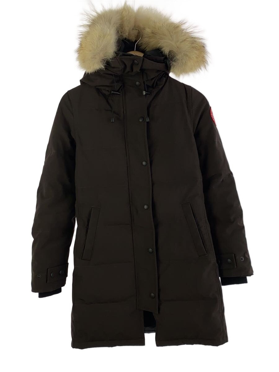 【中古】CANADA GOOSE◆ロングダウンジャケット/S/ポリエステル/BRW/2302JL【レディース御召しもの】
