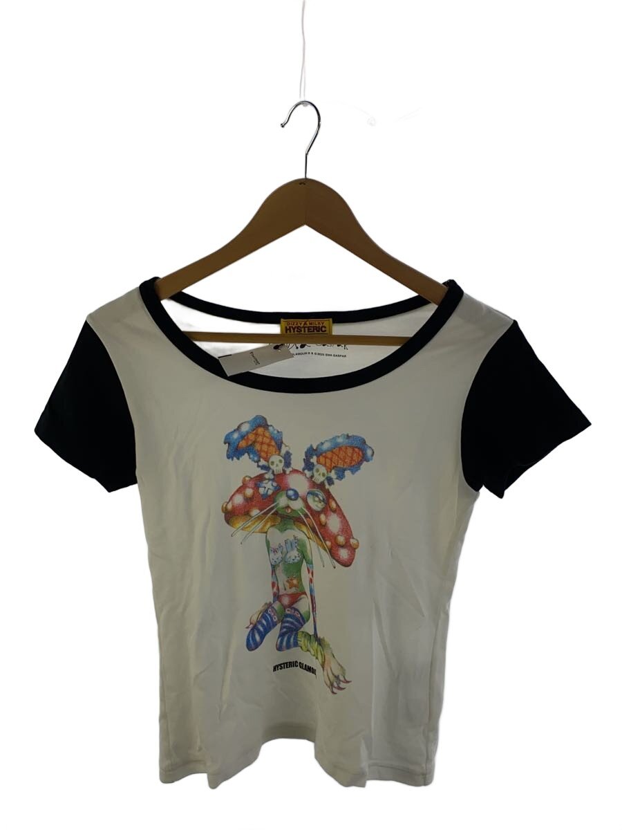 【中古】HYSTERIC GLAMOUR◆25SS/EMA/LAZY MUSHROOM/ティーシャツ/FREE/綿織物/WHT/01251CT13【レディース御召しもの】