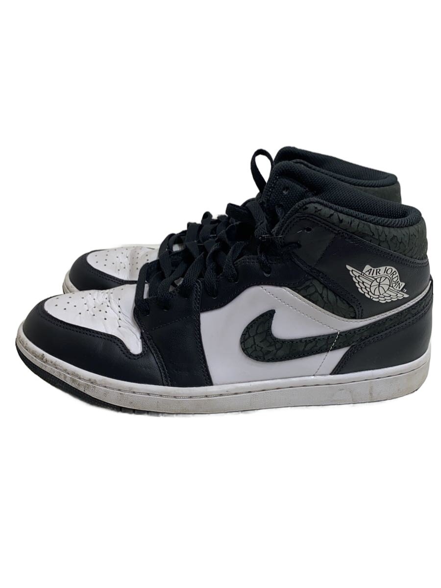 【中古】NIKE◆AIR JORDAN 1 MID_エア湖 ジョーダン 1 ミッド/28珊/WHT【シューズ】