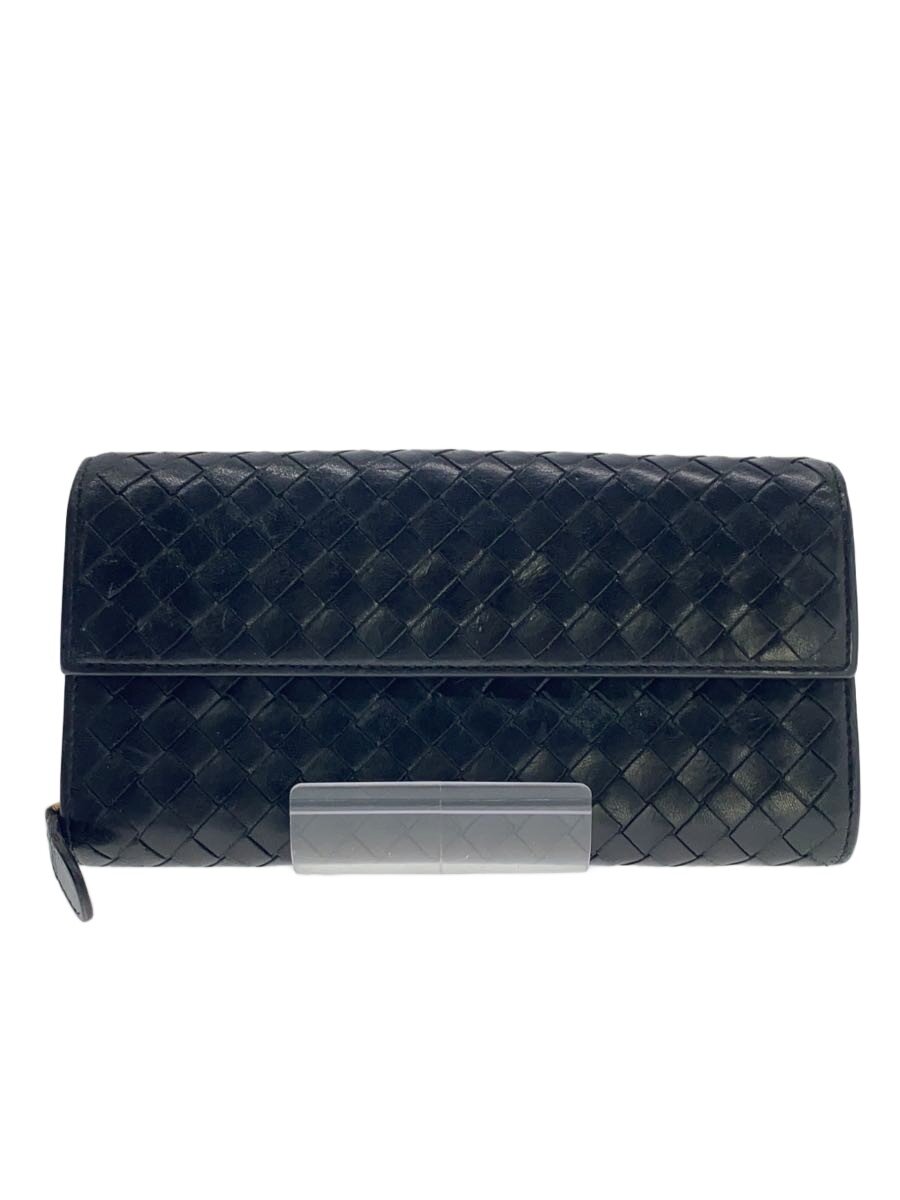 【中古】BOTTEGA VENETA◆長札入れ/なめし革/BLK/無地/メンズ/150509-V0013 1000【服飾雑貨他】
