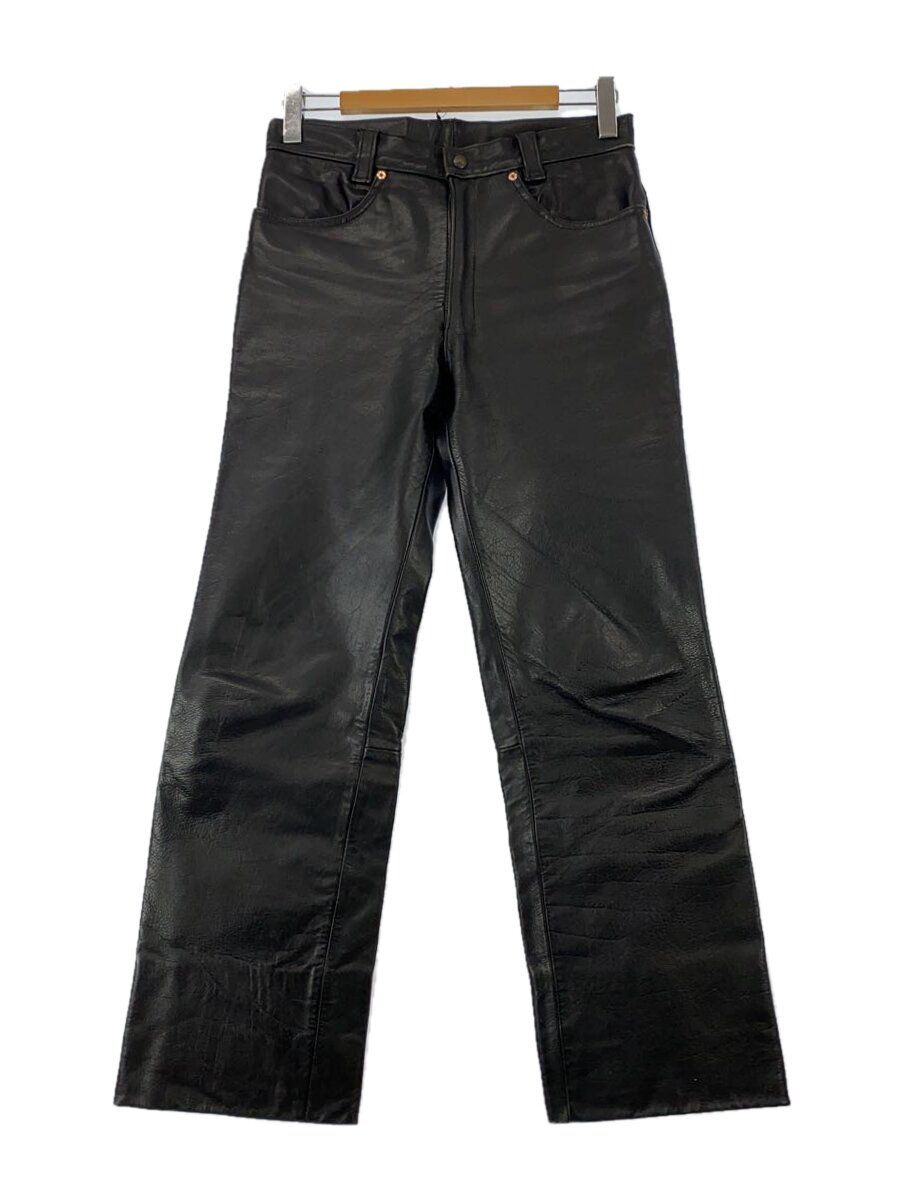 【中古】NEPENTHES◆VIA Provincetown Players/USA製/ストレートパンツ/32/レザー/BLK【メンズウェア】|2nd STREET 店