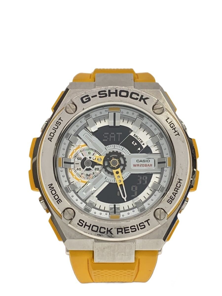 【中古】CASIO◆石英ウオッチ・G-SHOCK/デジアナ/YLW【服飾雑貨他】
