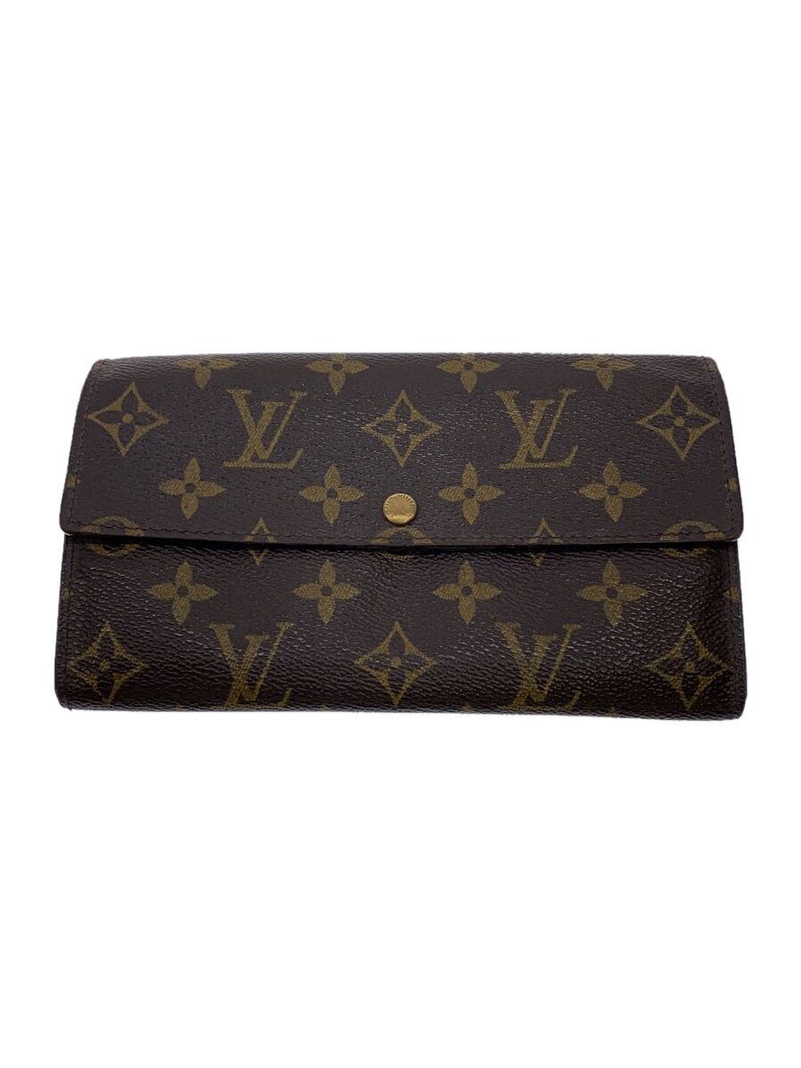 【中古】LOUIS VUITTON◆3)ポシェット・ポルト・モネ・クレディ_モノグラム・キャンバス_BRW/PVC/BRW/レディース【服飾雑貨他】