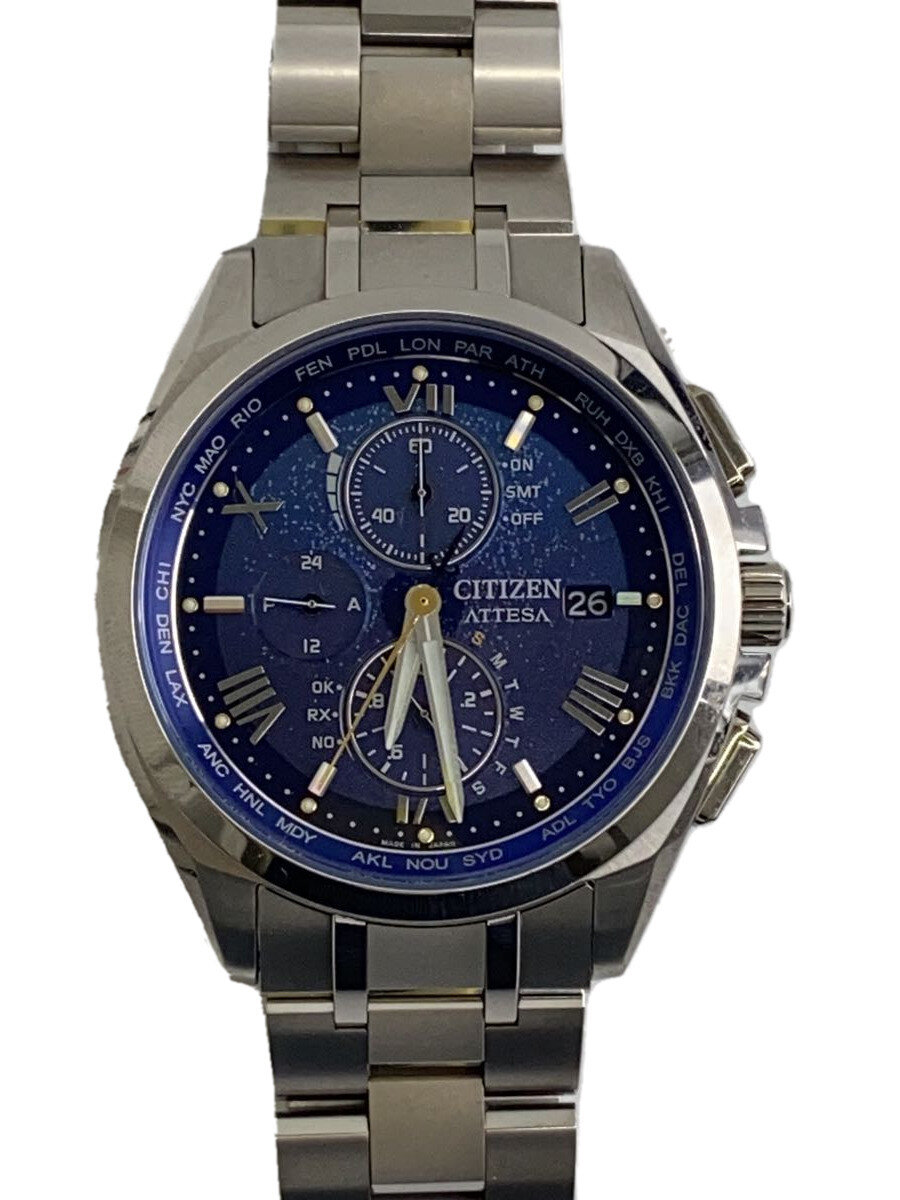 【中古】CITIZEN◆石英ウオッチ/アナログ/ステンレス鋼/BLU/SLV/H800-A1CDW01//【服飾雑貨他】