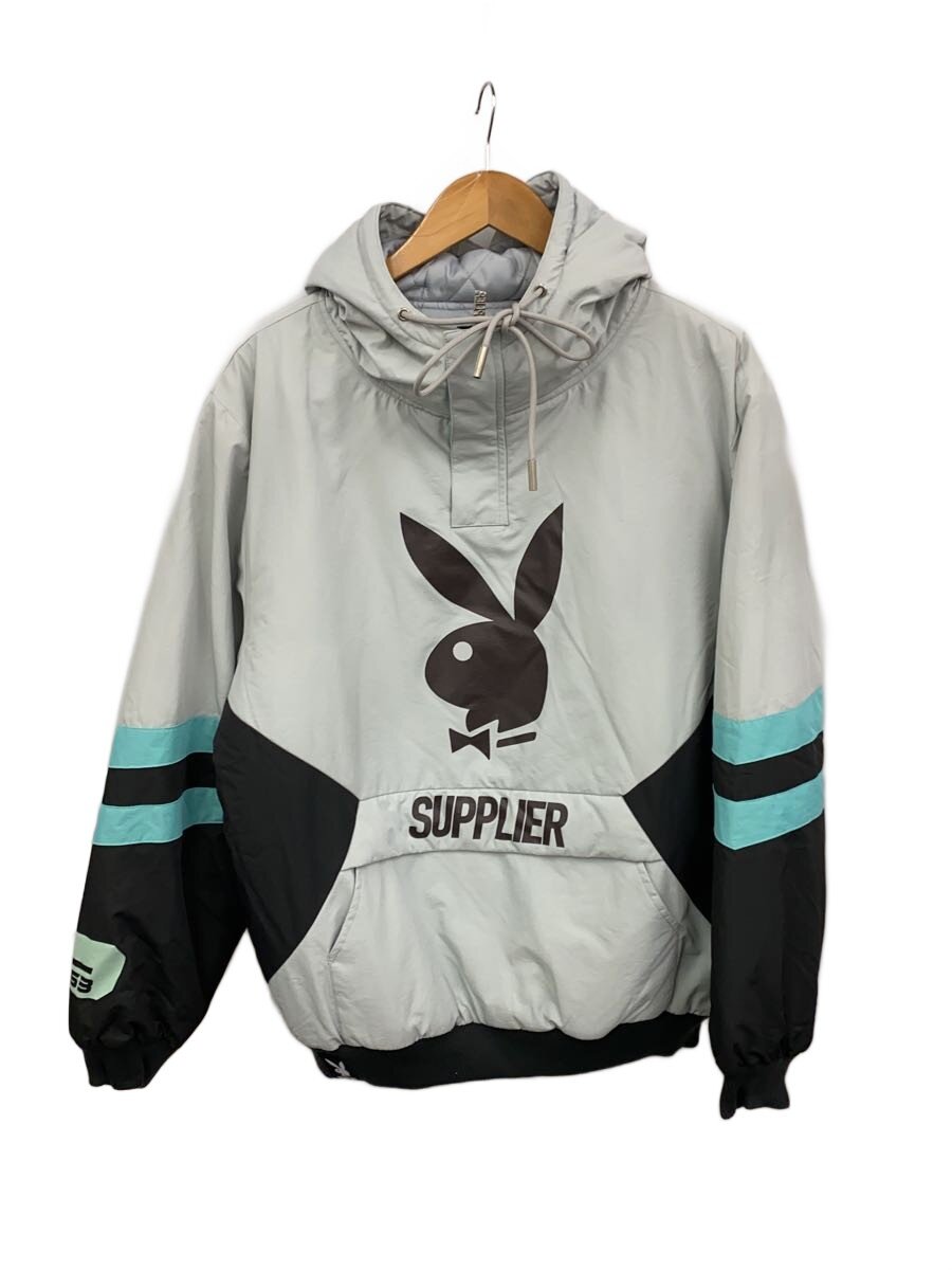 【中古】SUPPLIER◆ラインアノラックパーカーフーディープルオーバーアウターロゴ/M/ポリエステル/無地/104MT-565【メンズウェア】｜2ｎｄ STREET 店