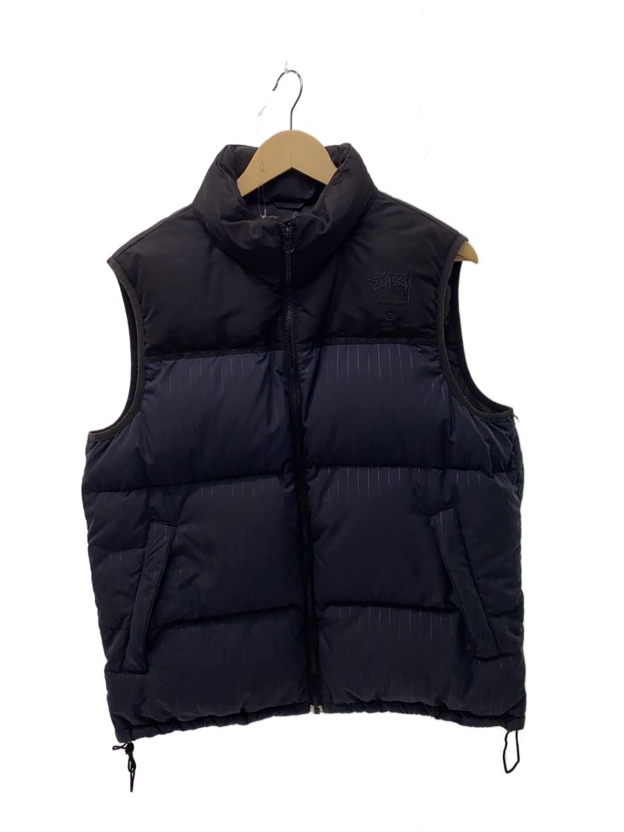 【中古】STUSSY◆ダウンベスト/M/ポリエステル/BLK/ストライプ【メンズウェア】|2nd STREET 店