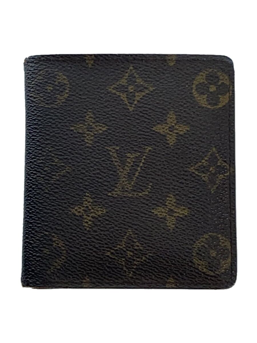 【中古】LOUIS VUITTON◆ポルト・ビエ・10カルト・クレディ_モノグラム・キャンバス_BRW/PVC/BRW/メンズ【服飾雑貨他】