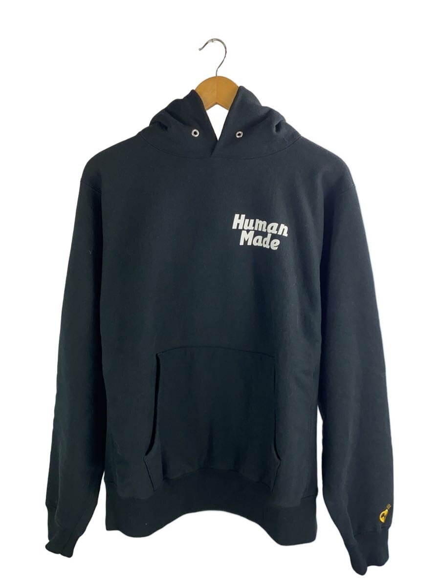【中古】HUMAN MADE◆パーカー/L/綿織物/BLK/刷り上げる【メンズウェア】