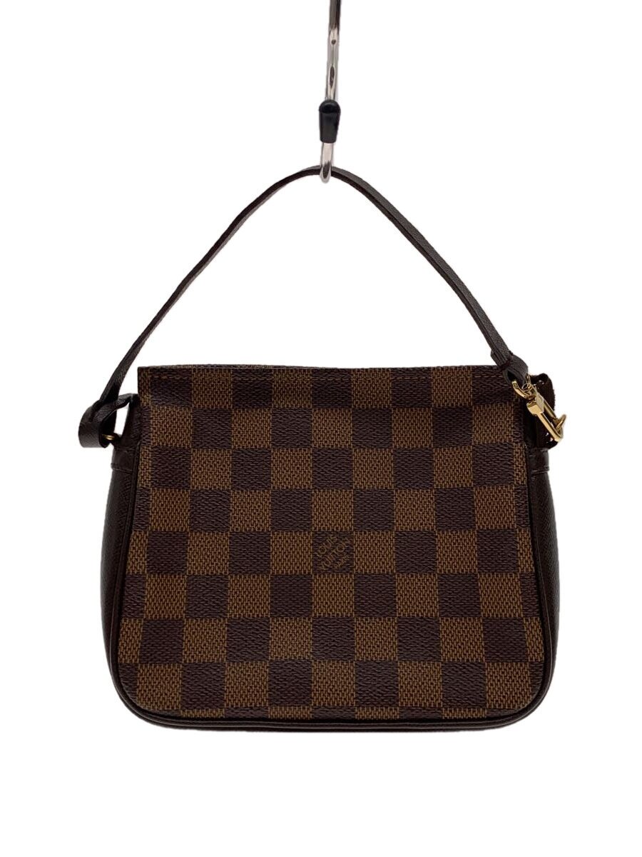 【中古】LOUIS VUITTON◆トゥールス・メイクアップ_ダミエ・エベヌ/N51982/合切袋/なめし革/BRW/総柄//【御徒面子】
