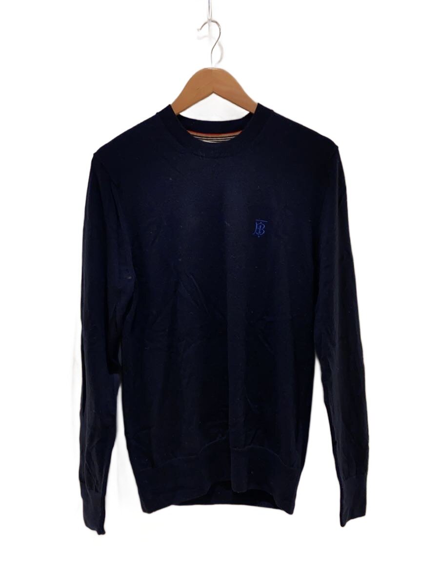 【中古】BURBERRY◆Monogram Motif Sweater/M/羊毛/NVY/8018668【メンズウェア】
