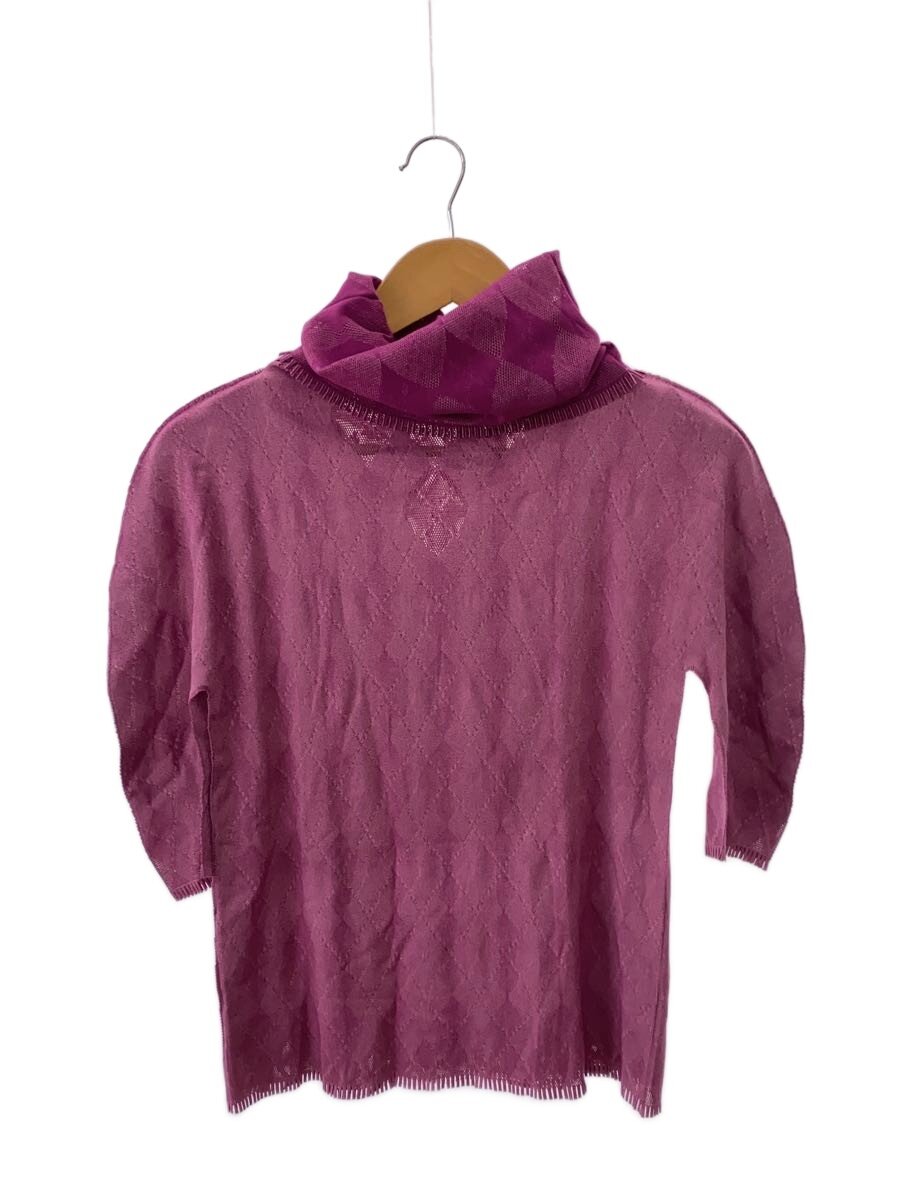【中古】PLEATS PLEASE ISSEY MIYAKE◆半袖カットソー/--/ナイロン/PNK/無地/PP74LK932//【レディース御召しもの】