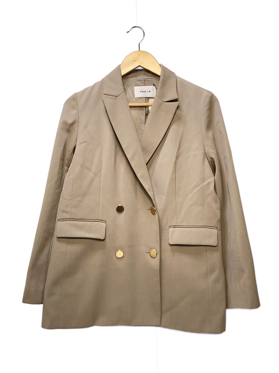 【中古】FRAY I.D◆23AW/ダブルプレストピークドラペルジャケット/O/ポリエステル/BEG/FWFJ234065//【レディース御召しもの】