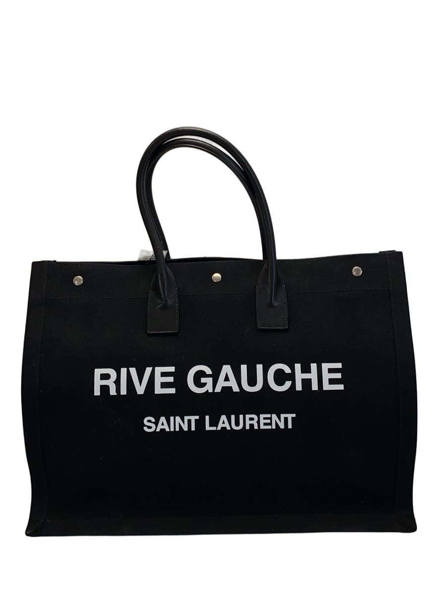 【中古】SAINT LAURENT◆トートバッグ/帆布/BLK/無地/509415【御徒面子】