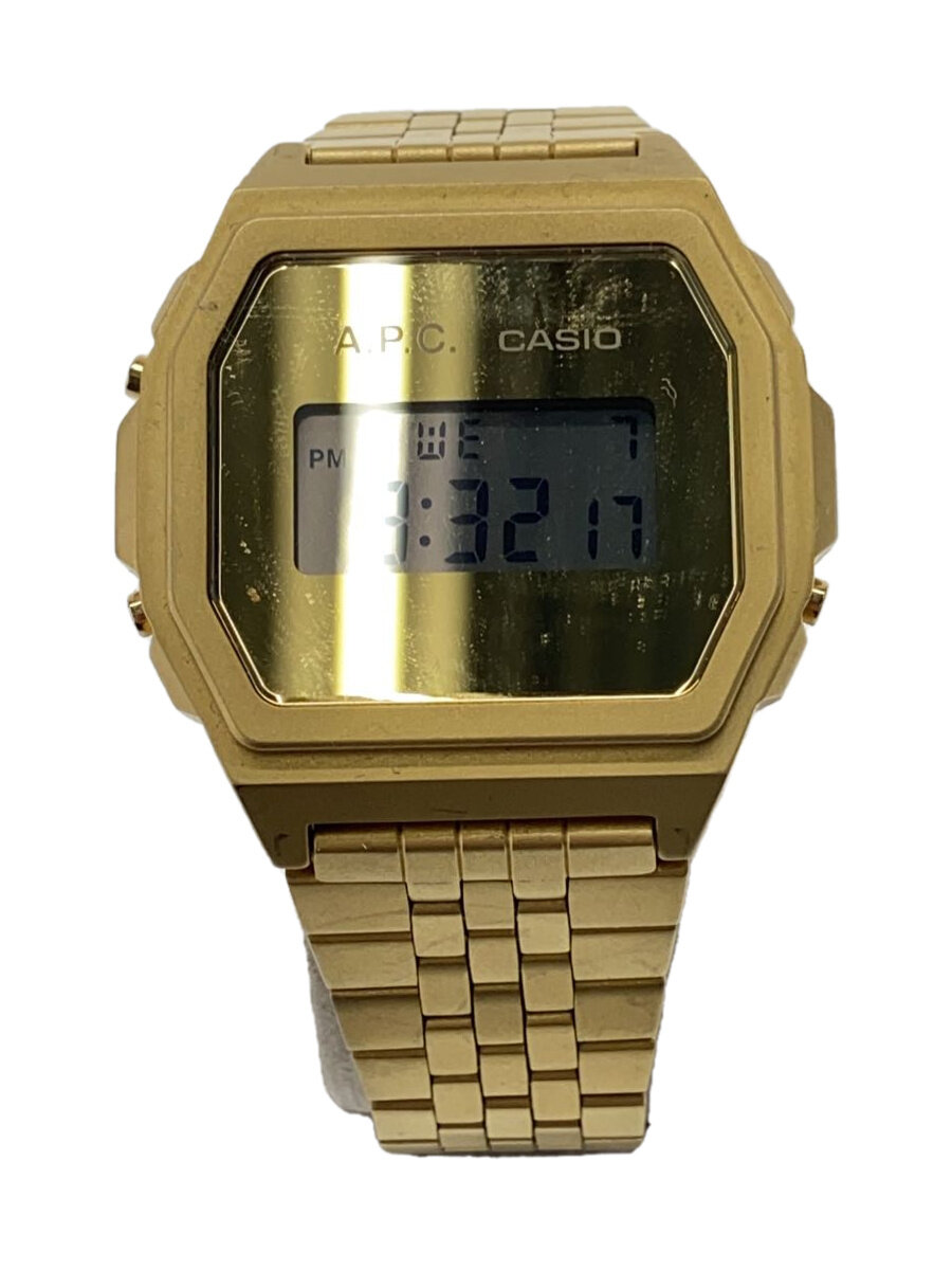【中古】CASIO◆石英ウオッチ_余分の物/デジタル/ステンレス鋼/GLD/GLD//【服飾雑貨他】
