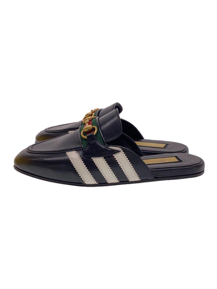 【中古】GUCCI◆導管ビット付なめし革家庭用スリッパ/6/BLK/なめし革/721481【シューズ】