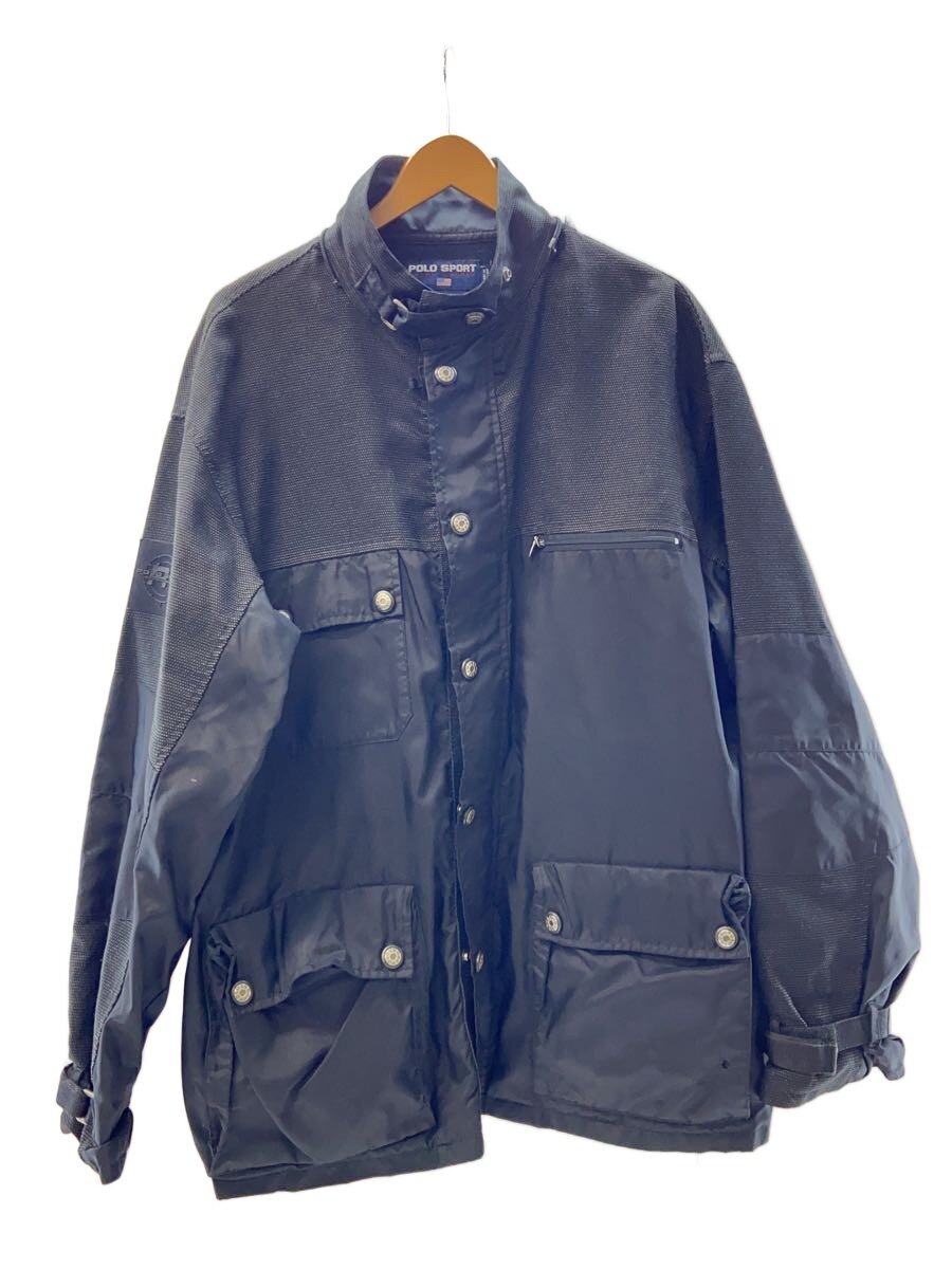 【中古】POLO SPORT◆90s ナイロンモーターサイクル ジャケット/L/ナイロン/BLK【メンズウェア】|2nd STREET 店