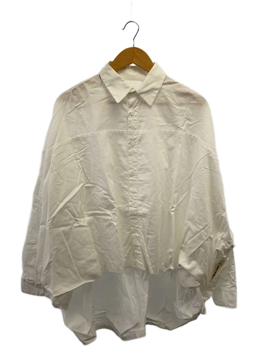 【中古】Y’s◆THIN COTTON TWILL DOUBLE FRONT BIG BLOUSE/長袖トップ/2/白いこと【レディース御召しもの】