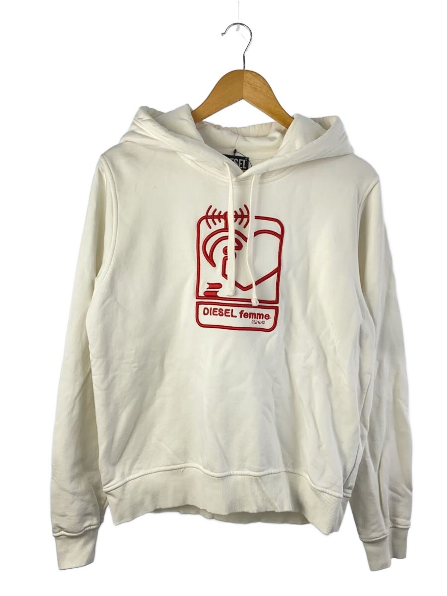 【中古】DIESEL◆パーカー/L/綿織物/WHT/無地/ONAZQ【メンズウェア】
