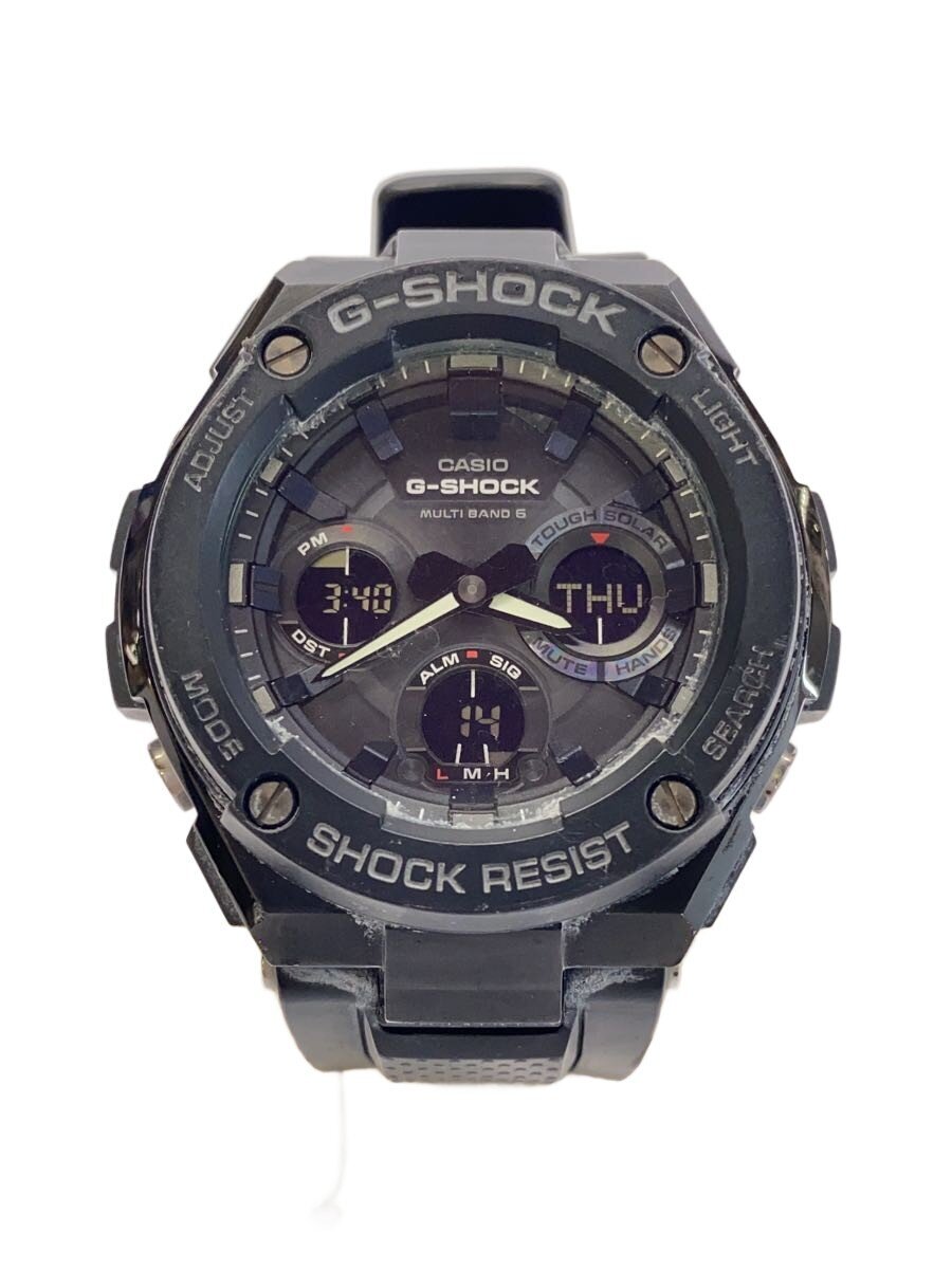 【中古】CASIO◆ソーラーウオッチ/G-SHOCK/デジアナ/天然ゴム/黒いこと/GST-W100G-1BJF【服飾雑貨他】