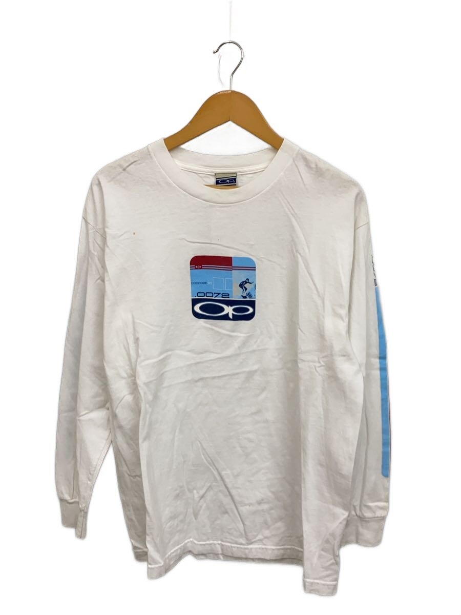 【中古】OCEAN PACIFIC(OP)◆長袖プルオーバー/L/綿織物/WHT/刷り上げる【メンズウェア】