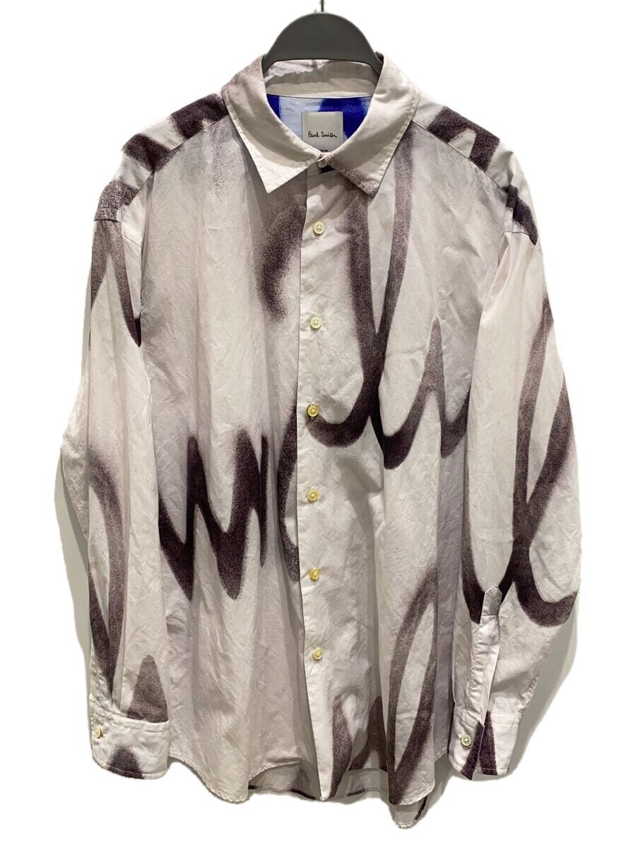 【中古】Paul Smith◆極点スミス/I2/Spray Logo刷り上げるプルオーバー/長袖プルオーバー/M/繊維素/薄墨色/柄【メンズウェア】