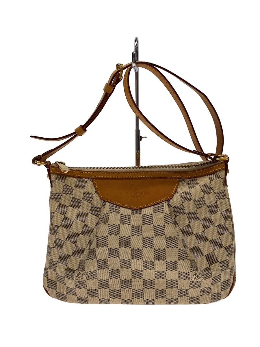 【中古】LOUIS VUITTON◆シラクーサPM_ダミエ・アズール/PVC/WHT【御徒面子】