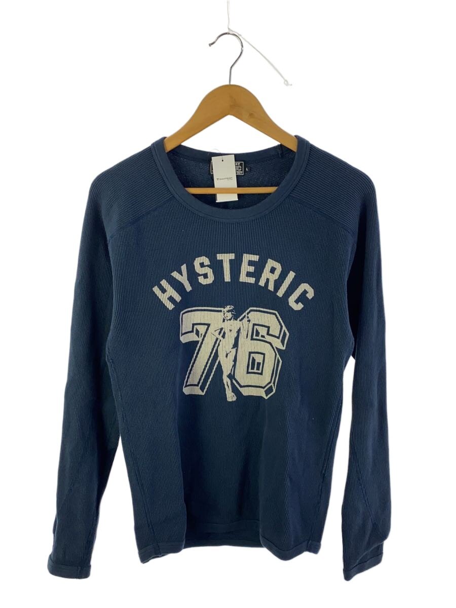 【中古】HYSTERIC GLAMOUR◆NUMBER76/tプルオーバー/L/綿織物/NVY/02253CL16【メンズウェア】