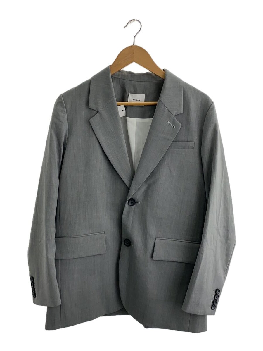 【中古】MIESROHE◆リラクシーシングルブレストジャケット/0/ポリエステル/GRY/MWFJ249052【レディース御召しもの】