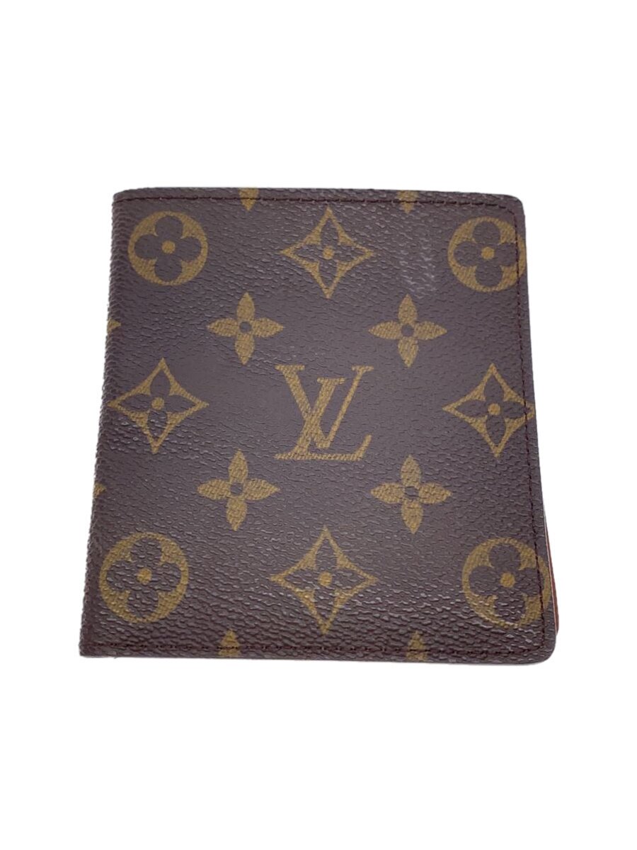 【中古】LOUIS VUITTON◆ポルト・ビエ・10カルト・クレディ_モノグラム・帆布_BRW/PVC/BRW/メンズ【服飾雑貨他】