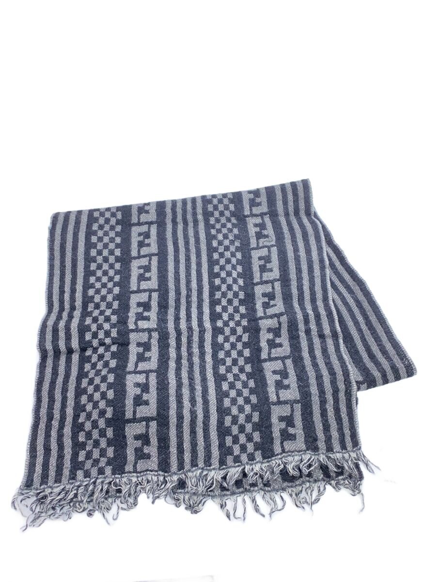 【中古】FENDI◆えり巻き/羊毛/GRY/照合のしるし/レディース【服飾雑貨他】