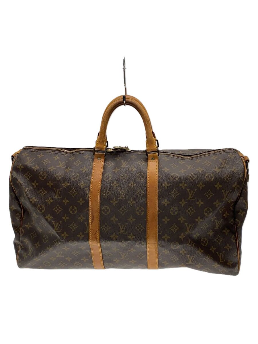 【中古】LOUIS VUITTON◆キーポル55_モノグラム・帆布_BRW/PVC/BRW【御徒面子】