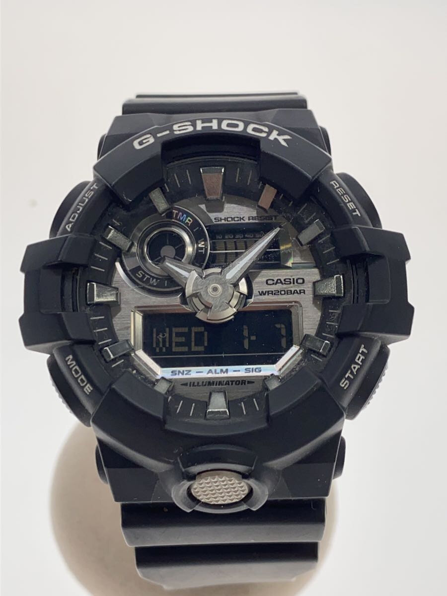 【中古】CASIO◆石英ウオッチ・G-SHOCK/デジアナ/--/SLV/BLK//【服飾雑貨他】