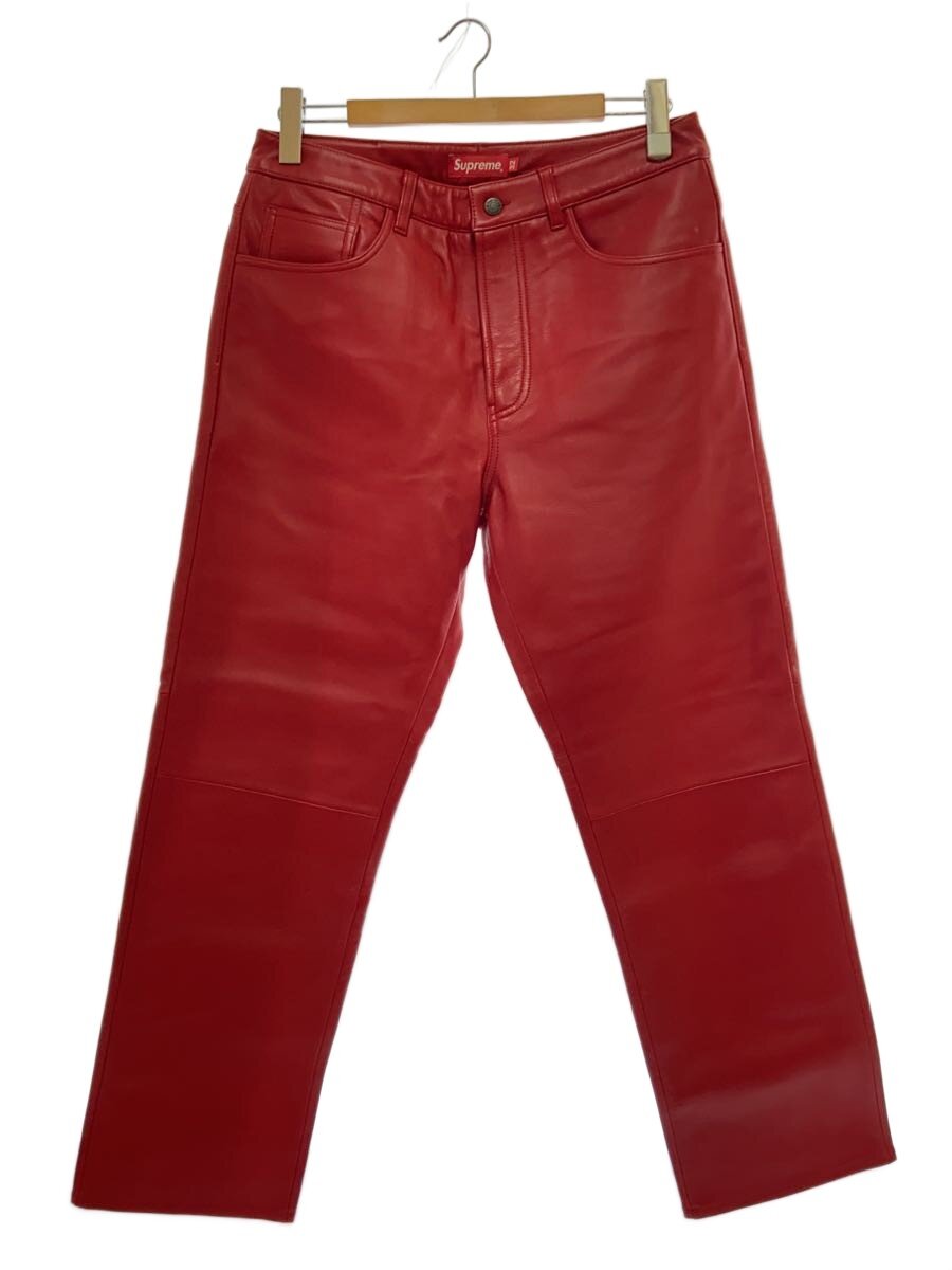 【中古】Supreme◆引っ切りないズボン下/32/なめし革/RED/無地//【メンズウェア】