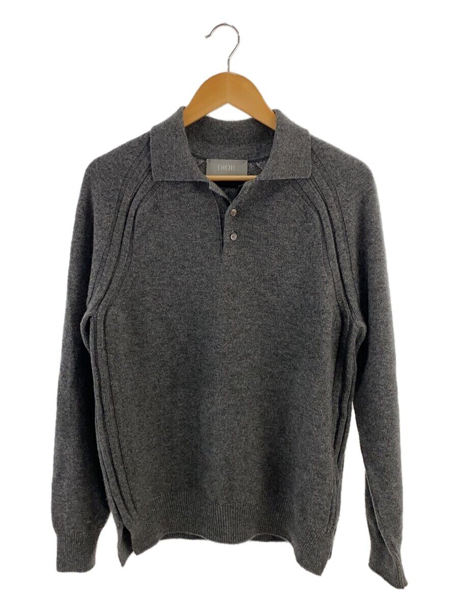 【中古】Christian Dior◆ティーシャツ(朦朦たる)/S/カシミヤ/GRY/薄墨色/無地/393M833BT775【メンズウェア】