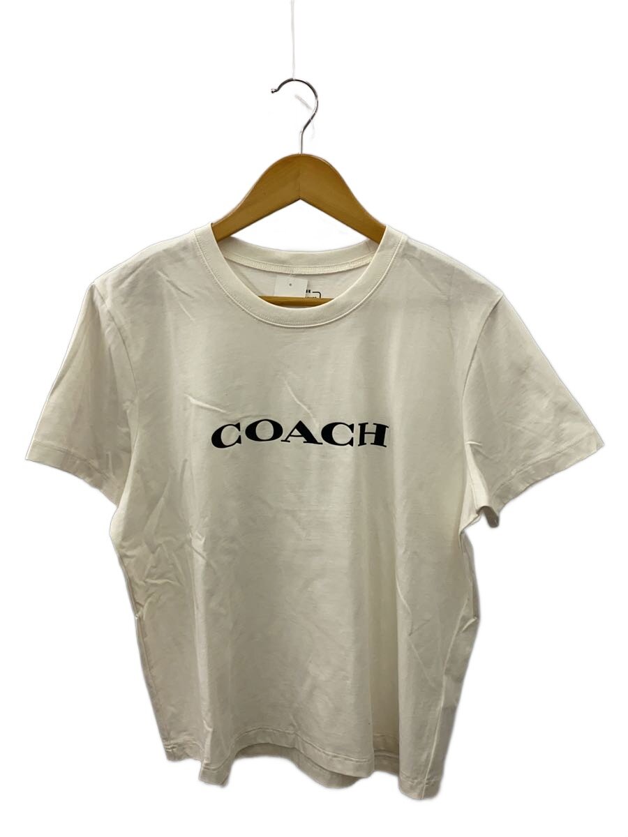 【中古】COACH◆半袖カットソー/L/綿織物/白いこと/刷り上げる/C8786【レディース御召しもの】